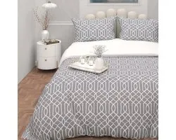 Beddengoedset 3D-microvezel, 260 x 240 cm, Anya grijs, door Soleil d'Ocre