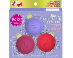 eos Holiday Lip Balm Spheres - Sugar Plum Spritz, Candy Apple Sphere, Candy Cane Swirl - 3x7g