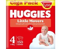 Couches bébé Huggies® Little Systèmes d'aide à la manœuvre , Taille 4 (7 à 18 kg), 150 couches aux motifs Disney©, Giga pack