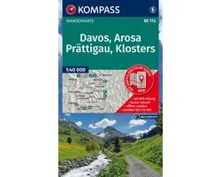 KOMPASS Wanderkarte 113 Davos, Arosa, Prättigau, Klosters