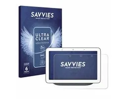 Savvies - Screenprotector voor Google Home Hub / Google Nest Hub - Folie Beschermfolie transparant 6 Stuks