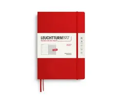 Leuchtturm1917 - 2027 - Weekly Planner & Notebook - B5 Composition 18x25cm - cherry - hardcover