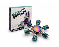 Hand spinner métallique - Jouets à manipuler - Jouet sensoriel - Six lames - Holographique