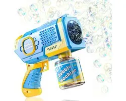 Pistolet à Bulle soufflante BOTC - Souffleur à bulles avec liquide - Bubble gun - Y compris 1 recharge à Bulle soufflante de 90 ml - Pour enfants - Jouets - Blauw