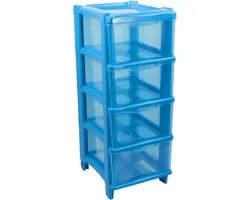 GIO'STYLE Essential Cassie commode voor kinderen, 4 laden, lichtblauw, hoogte 76 cm, gemaakt in Italië