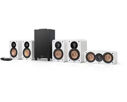 Teufel ULTIMA 20 CONCEPT Surround 5.1 Systeem - Home cinema set met Subwoofer en geïntegreerde AV-ontvanger - Bluetooth aptX, HDMI ARC CEC, USB-C - wit