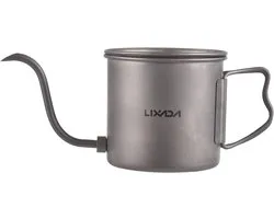 Lixada 400 ml kettle, gooseneck coffee kettle, Ti folding handle, kettle with lid