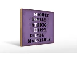 Holzschild Spruch 40x30cm Mother mighty lovely happy Mama