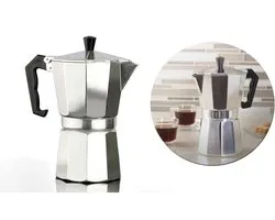 Percolator 3 Kops - Mokkapot Coffee Espresso Maker - Italiaanse Koffiepot Moka Express Pot - 150ml - Zilver Kleurig