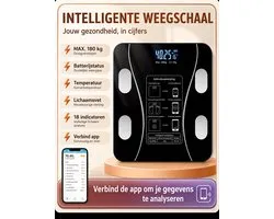 Mygroot - Bodyweegschaal - vetmeten - Spiermassa meten - met Smartphone app - Bluetooth - Digitaal