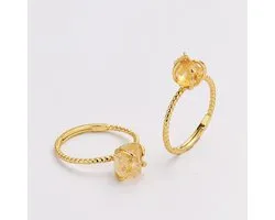 Gouden Ring Dames – Cadeau voor vrouwen – Verstelbare Ring met Citrien Edelsteen – Starlyte