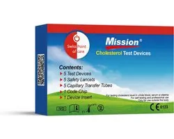 Mission 3-IN-1 - Cholesterol teststrips 5 stuks voor Mission® Cholesterol Meter