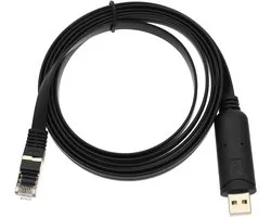 Idea USB 2.0 naar RJ45 console-kabel, seriële console-kabel, 1,8 m RS232 seriële adapter, USB naar RJ45 seriële kabel, compatibel met Cisco TP-Link Ubiquiti, zwart