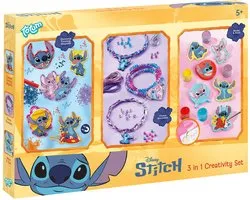Disney Lilo et Stitch Totum 3 en 1 ensemble de bricolage – fabrication de bracelets, moulage de plâtre, peinture diamant, fabrication d'aimants et de porte-clés, pointe cadeau, speelgoed créatifs