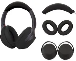 Housse de protection anti-transpiration, compatible avec les écouteurs Sony WH-1000XM4 WH-1000XM3, compatible avec le kit trois pièces WH-1000XM4 (bandeau zippé, coussinets d'oreille, boîtier), noir-Style 1