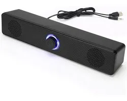 Desktop Luidsprekers - Mini Soundbar - Muziek Luisteren - Hifi Stereogeluid - 315 cm Lengte - Zwart