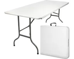 MaxxGarden Vouwtafel - inklapbare plooitafel - klaptafel - tafel 183x70x74 cm - Wit - Voor 6 tot 8 personen