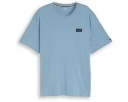 Tom Tailor - Plus Size - T-shirt van katoen met logo-badge - Maat 3XL - mountain spring blue