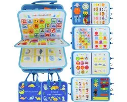 Joyage Busy Board Montessori Speelgoed meisjes - Sensorisch Speelgoed 3 jaar activiteitenboek - Educatief speelgoed 1 jaar 2 jaar Motoriek Speelgoed voor in de auto onderweg – Reisspeelgoed Peuter speelgoed 4 jaar voor op reis - Busy book