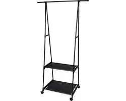 Solutions de stockage - Porte-vêtements avec 2 étagères - noir