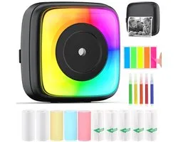 Imprimante photo thermique Bluetooth portable avec 10 rouleaux de Papier pour Android et iOS