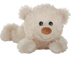 Chaleur doudou ours couché Habibi - doudou micro-onde - doudou chauffant - compresse chaude - doudou ours couché - crème 31 cm