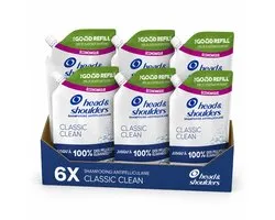 Multipack Head and Shoulders Classic Clean shampoo refill (6x550 ml)