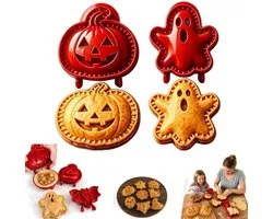 Halloween Mini Pasteimallen - 2 Stuks - Halloween Bakvorm - Halloween Molds - Druk & Vrom - Bakvorm - Bakken - Pompoen - Spook - Geschikt Voor Bakavonden Thuis, Halloweenfeestjes En Desserts Voor De Feestdagen