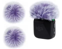 Microfoon Windkap - Voorruit Microfoon Bontkap - Opnames Buiten - Specifiek voor DJI Mic Mini - 2 stuks - Paars