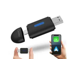 CarMe Mini Dongle de voiture 2 en 1 - Dongle CarPlay - Dongle Android Auto - CarPlay et Android Auto sans fil - Zwart