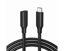 Qost - USB-C 3.1 Gen2 - Verlengkabel - 1 Meter - 3A 60W - Male to Female - Extension Cable - 4K video - compatibel met iPhone 15, M3 MacBook Pro / Air, iPad Air 2024, Galaxy S24 Ultra Switch consoles etc.