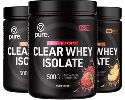 Pure. Clear Whey Isolate - Eiwit Limonade - Clear Whey Protein - Verfrissende Eiwit poeder - Red Fruits - 20 servings - 500g