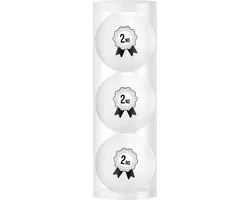 Golfpresentjes-Golfbal-2e prijs- 3 golfballen in koker met bedrukking 2e prijs -golfcadeau-golfprijs-golfgadger