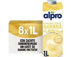 Alpro Boisson Soja Banane - Boisson Végétale à la Banane - Sans Lactose & Sans Gluten - 8 x 1L