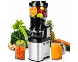 PhiloDeco Slow Juicer - centrifugeuse - technologie de pressage à froid - vis sans fin en acier inoxydable - rendement en jus supérieur à 90% - réservoir à jus de 700ml - machine à jus saine pour toute la famille