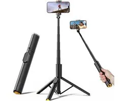 Sounix Selfie Stick Universel - Trépied - 170CM - Trépied Smartphone - Télécommande Bluetooth - Rotation 360° - Modèle Extra long - Zwart