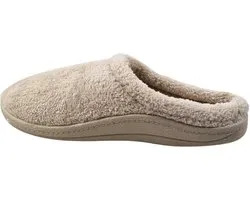 Instap sloffen dames beige - heerlijk zacht met harde zool - maat 39