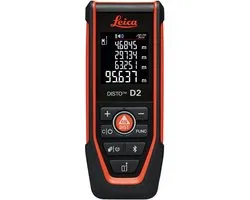Leica DISTO D2 Laser Afstandsmeter 150m, 1.5mm, bluetooth en NFC (Model 2026)