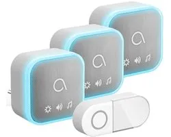 Avidsen 102512-3 Sona-T Plug-In sonnette sans fil avec 3 récepteurs pour prise de courant