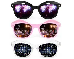 aladdien - Diffractieglazen - 3D Prisma - Regenboog Hart Ster Effect - Uniseks - Lichte Breking Bril - Rave Zonnebril - Geschikt voor Concerts Festi..