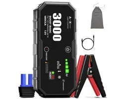 AutoXtreme Jumpstarter 12V pour Auto – 480CCA – Boost Basic 3000 – Aide au démarrage avec Forcestart, écran LED et Powerbank – Incl. Lampe de poche & Sac de rangement