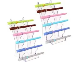 BTSKY 2-Piece Acrylic 6-Slot Pen Display Stand - Transparent Pen Holder Makeup Brush Rack Organizer E-Cigarette Holder, Organizer Frame Holder for Hom