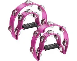 Flexzion Tambourine Metal Crescent Musical Instruments Double Row Metal Jingles Handheld Instruments Percussion with - ShopVlot