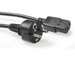 ACT Netsnoer Schuko CEE 7/7 male (recht) - C13 IEC 60320 zwart 1,5 m AK5014