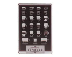 Plaque murale - Mancave - Espresso - Coffee - Café - Vintage - Rétro - Décoration murale - Enseigne Publicité - Restaurant - Pub - Bar - Café - Traiteur - Enseigne en Métal - Pin Up Girl - 20x30cm