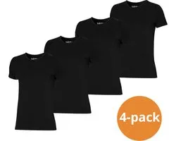 Apollo Bamboo T-shirts heren Basic Zwart - 4 zwarte Bamboe t-shirts met V-neck - Maat S