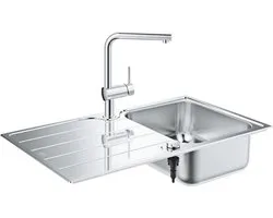 Grohe Spoelbakken - Set van K500 spoelbak en Minta keukenkraan, geborsteld rvs/chroom 31573SD1