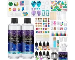 Luxe Epoxy Starterspakket – Epoxy Giethars Mallen – Inclusief Accessoires – Sieraden Maken – Hobbypakket – Complete Set – Multicolor