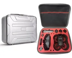 Grand étui étanche 50CAL élégant argenté pour drone de course DJI Avata FPV et DJI Goggles 2 - mousse EVA souple - espace pour de nombreux accessoires - porte-documents pratique