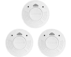 Alecto SA-110 TRIPLE - Détecteur de fumée avec pile et capteur de 10 ans, pack de 3, blanc